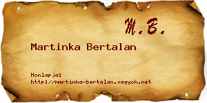 Martinka Bertalan névjegykártya